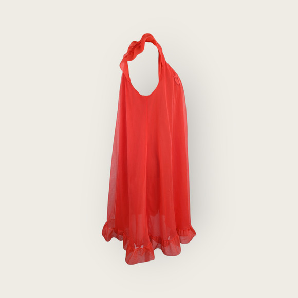 60's Neon Lipstick Red Nightie ~ Size small ~ Artemis Goddard - Picture 5 of 8